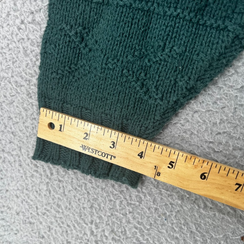 Vtg Britches Mens Sweater L Green Cable Knit USA Crewneck Heavyweight Granpacore - Picture 12 of 14
